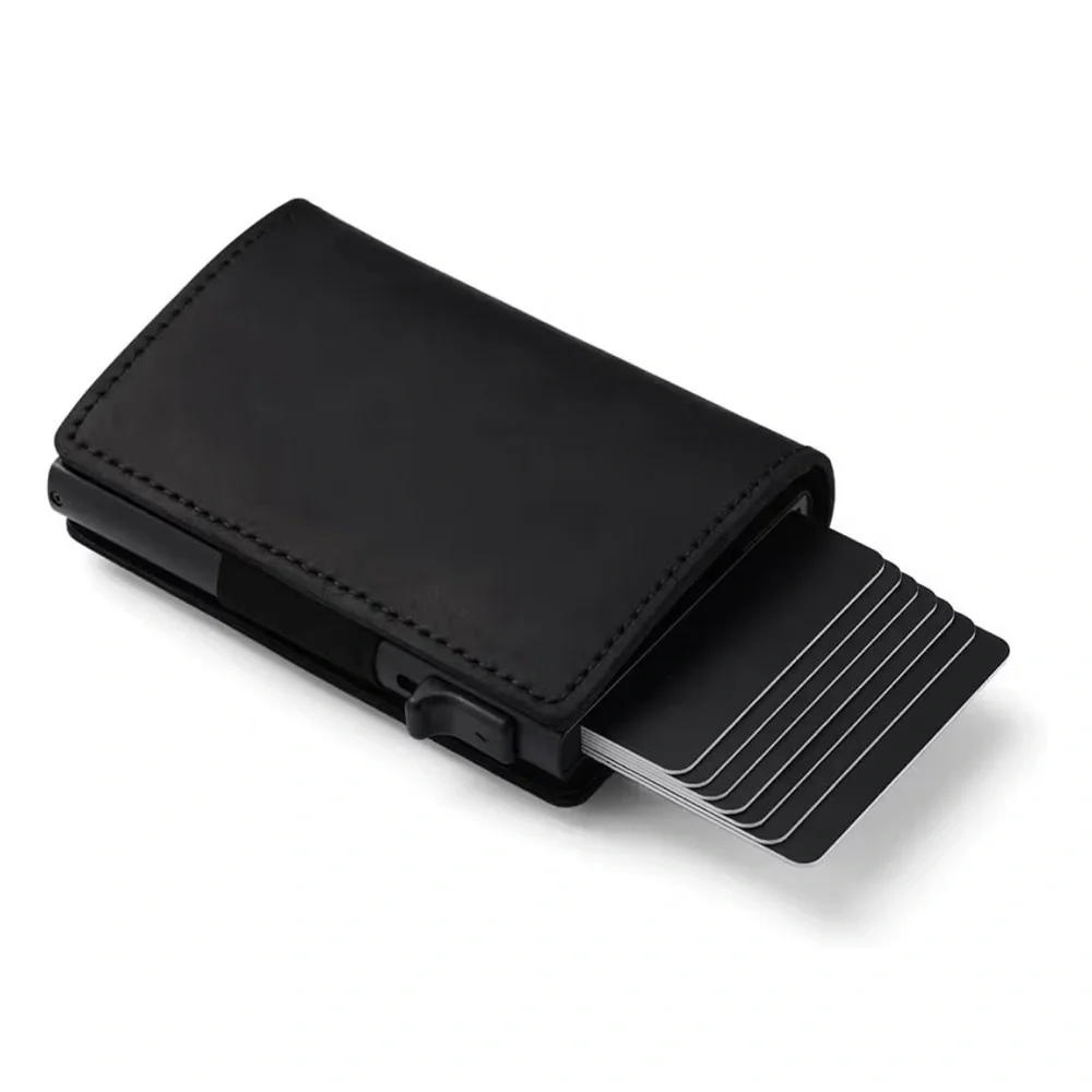 Black Leather Key & Card Holder